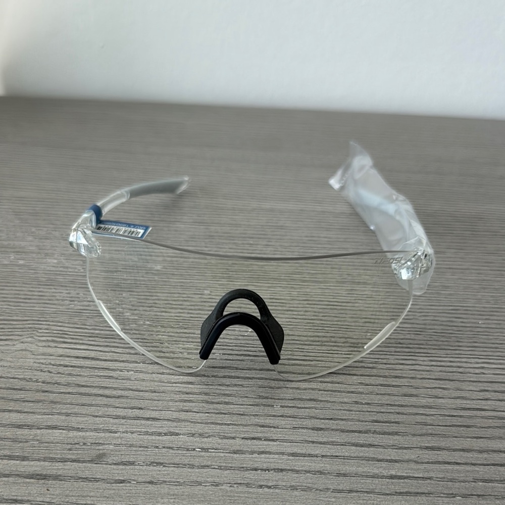 Clear Protective Eyewear with Black Nose Bridge